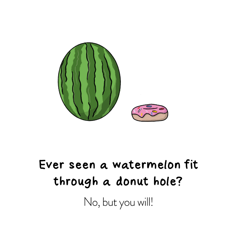 Felicitatiekaarten - Felicitatie zwanger watermelon donut