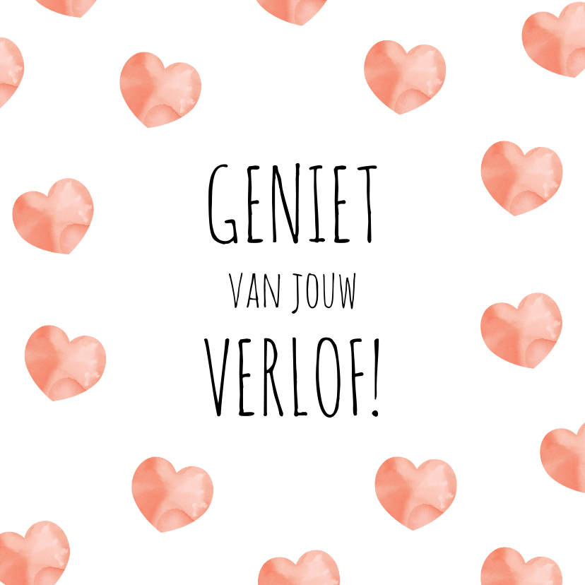 Felicitatie zwangerschapsverlof met watercolor hartjes - Felicitatiekaarten Felicitatiekaarten - Felicitatie zwangerschapsverlof met watercolor hartjes