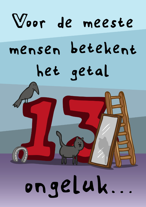 Felicitatiekaarten - Felicitatiekaart 13 jaar geluk