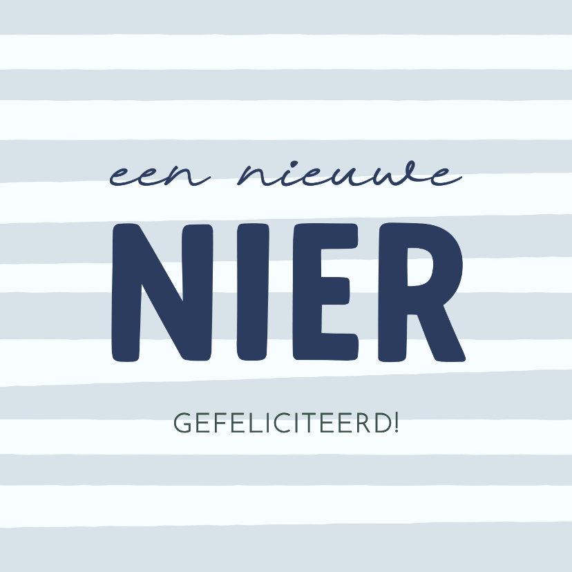 Felicitatiekaarten - Felicitatiekaart blauw gestreept nieuwe nier transplantatie