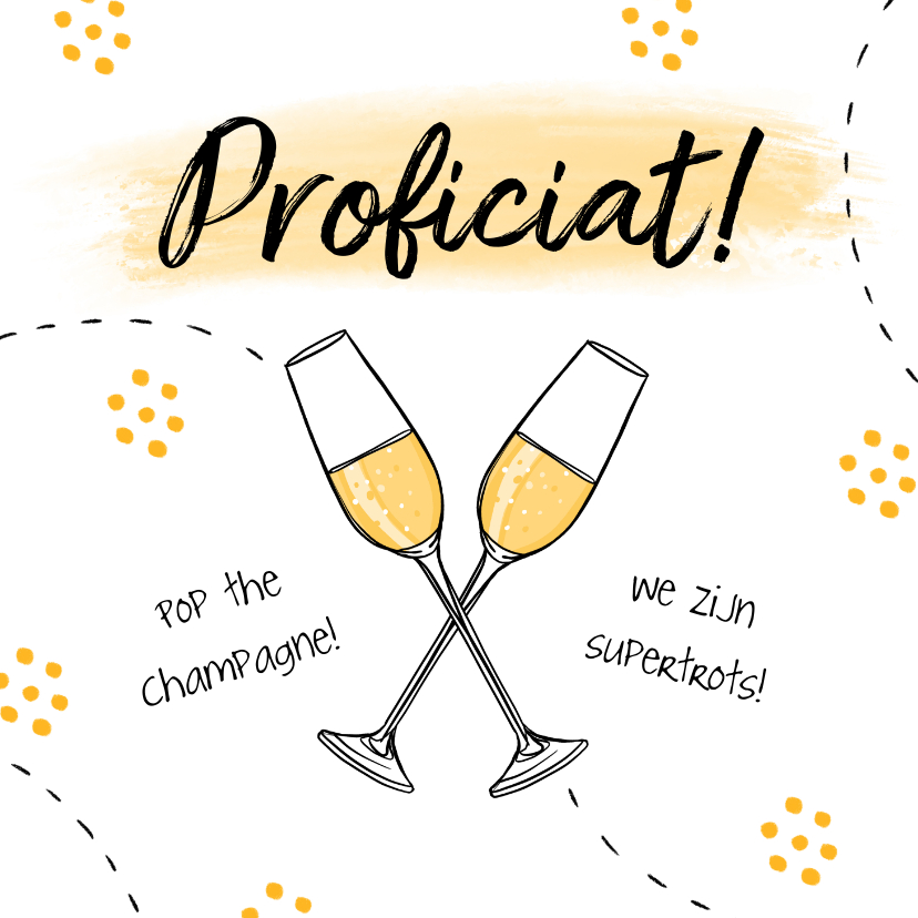 Felicitatiekaart champagne cheers hip illustratie - Felicitatiekaarten Felicitatiekaarten - Felicitatiekaart champagne cheers hip illustratie
