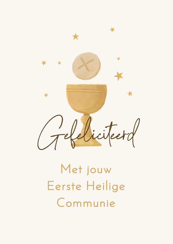 Felicitatiekaart christelijk communie illustratie sterren - Felicitatiekaarten Felicitatiekaarten - Felicitatiekaart christelijk communie illustratie sterren