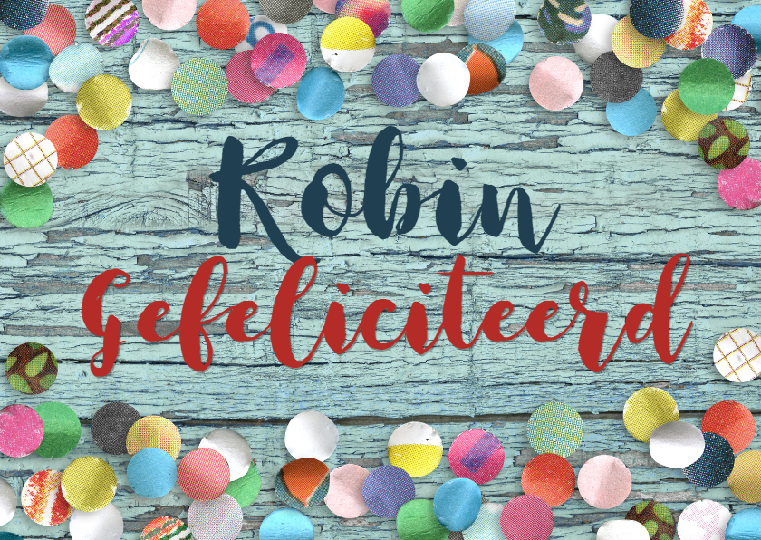 Felicitatiekaart confetti algemeen hout - Felicitatiekaarten Felicitatiekaarten - Felicitatiekaart confetti algemeen hout