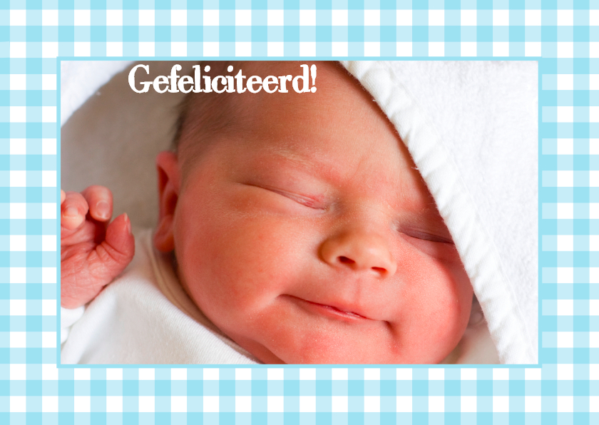 Felicitatiekaart Foto Geboren Blauw - Felicitatiekaarten Felicitatiekaarten - Felicitatiekaart Foto Geboren Blauw