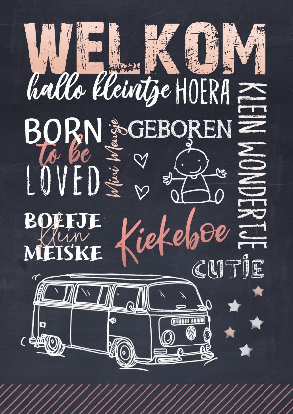 Felicitatiekaart geboorte busje2 - Felicitatiekaarten Felicitatiekaarten - Felicitatiekaart geboorte busje2