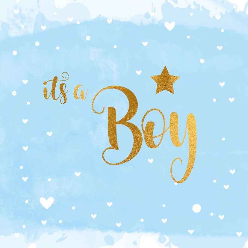 Felicitatiekaart geboorte it's a Boy lichtblauw - Felicitatiekaarten Felicitatiekaarten - Felicitatiekaart geboorte it's a Boy lichtblauw