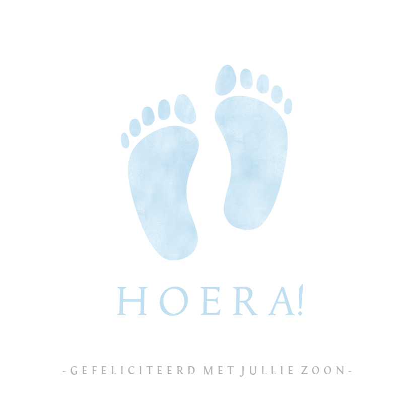Felicitatiekaart geboorte jongen met blauwe babyvoetjes - Felicitatiekaarten Felicitatiekaarten - Felicitatiekaart geboorte jongen met blauwe babyvoetjes