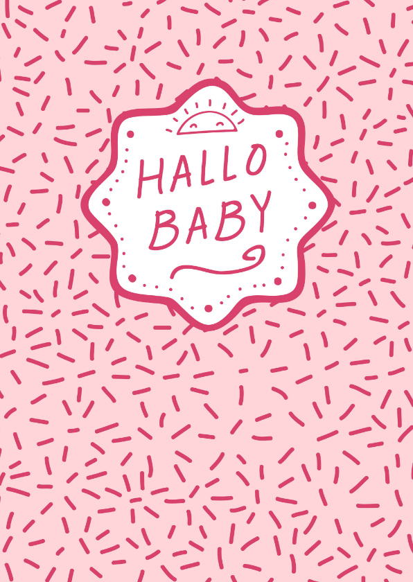 Felicitatiekaart geboorte meisje dessin roze - Felicitatiekaarten Felicitatiekaarten - Felicitatiekaart geboorte meisje dessin roze
