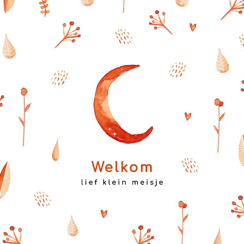 Felicitatiekaarten - Felicitatiekaart geboorte meisje met bloemenprint