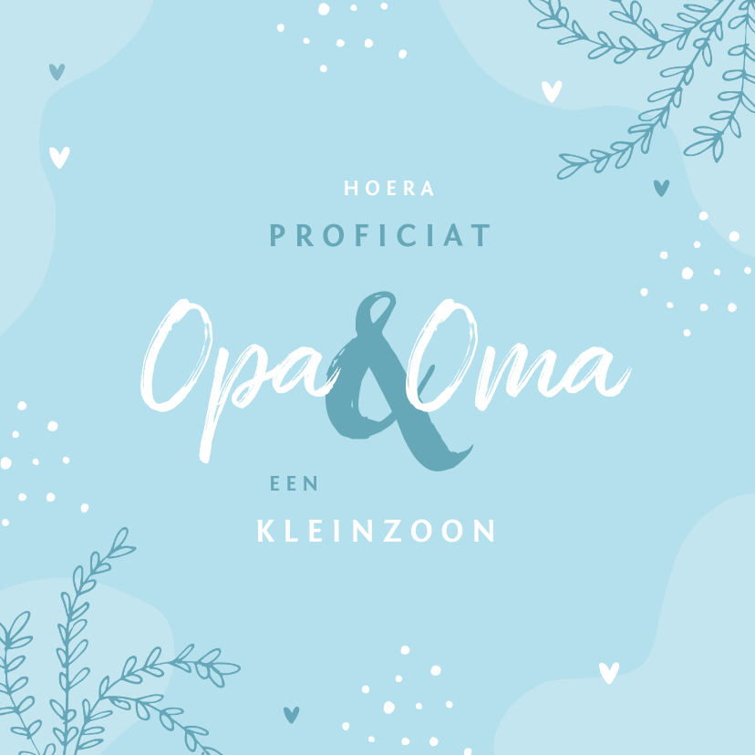 Felicitatiekaarten - Felicitatiekaart geboorte opa en oma kleinkind jongen