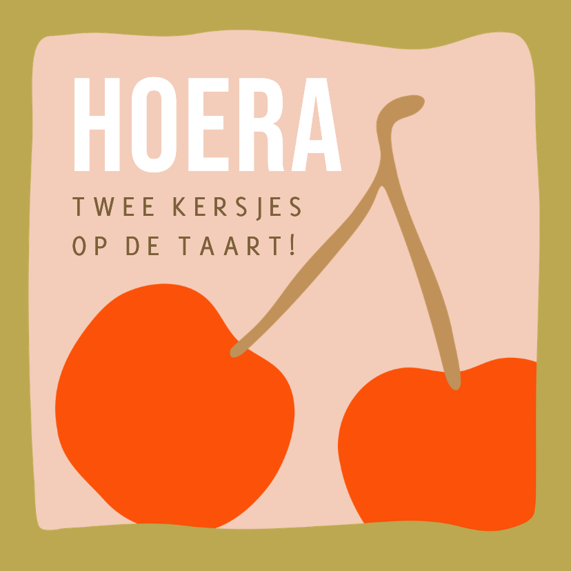 Felicitatiekaart geboorte tweeling met twee kersjes - Felicitatiekaarten Felicitatiekaarten - Felicitatiekaart geboorte tweeling met twee kersjes