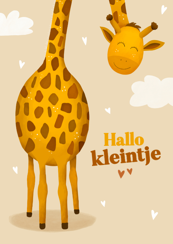 Felicitatiekaart geboorte voor jongen of meisje met giraf - Felicitatiekaarten Felicitatiekaarten - Felicitatiekaart geboorte voor jongen of meisje met giraf