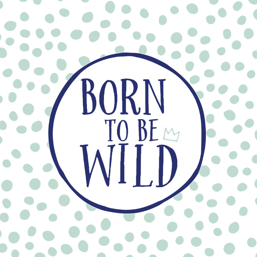 Felicitatiekaarten - Felicitatiekaart geboorte zoon born to be wild