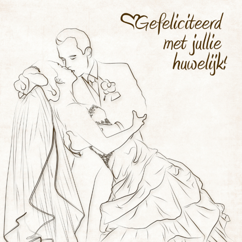 Felicitatiekaart Gefeliciteerd met jullie huwelijk - Felicitatiekaarten Felicitatiekaarten - Felicitatiekaart Gefeliciteerd met jullie huwelijk