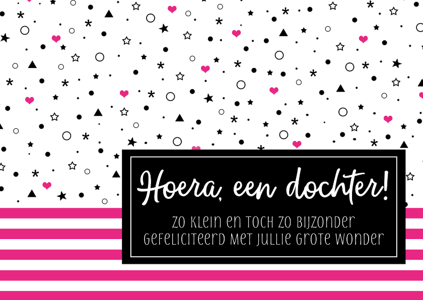 Felicitatiekaart hartjes dochter - Felicitatiekaarten Felicitatiekaarten - Felicitatiekaart hartjes dochter