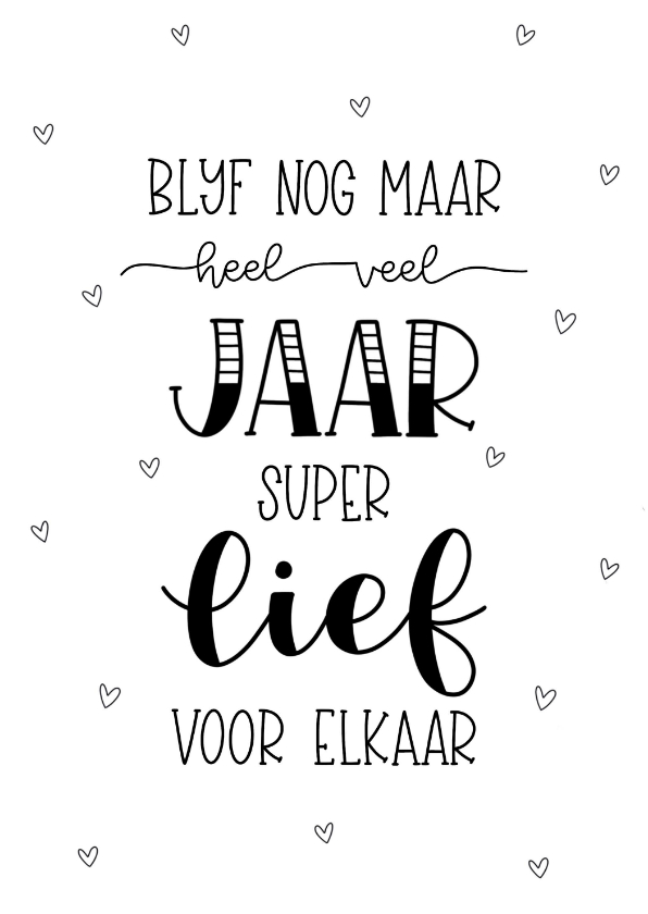 Felicitatiekaarten - Felicitatiekaart heel veel jaar super lief voor elkaar