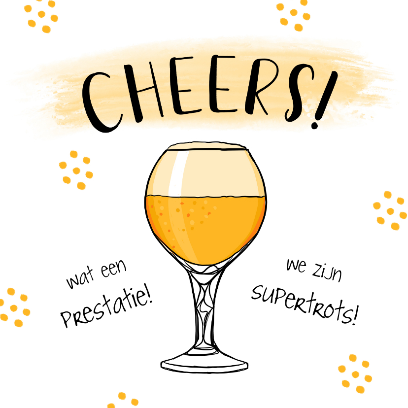 Felicitatiekaarten - Felicitatiekaart hip met bier en confetti