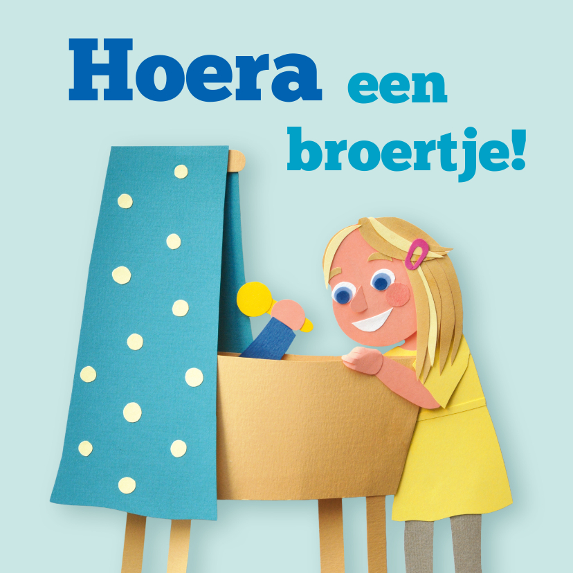 Felicitatiekaart Hoera een broertje! - Felicitatiekaarten Felicitatiekaarten - Felicitatiekaart Hoera een broertje!