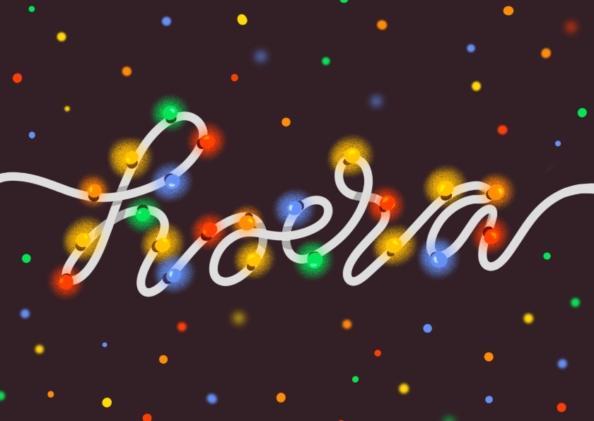 Felicitatiekaarten - Felicitatiekaart hoera in lampjessnoer