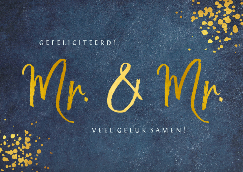 Felicitatiekaarten - Felicitatiekaart huwelijk 2 mannen - Mr & Mr