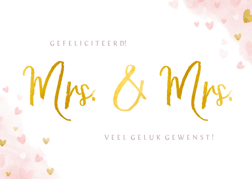 Felicitatiekaarten - Felicitatiekaart huwelijk 2 vrouwen - Mrs & Mrs