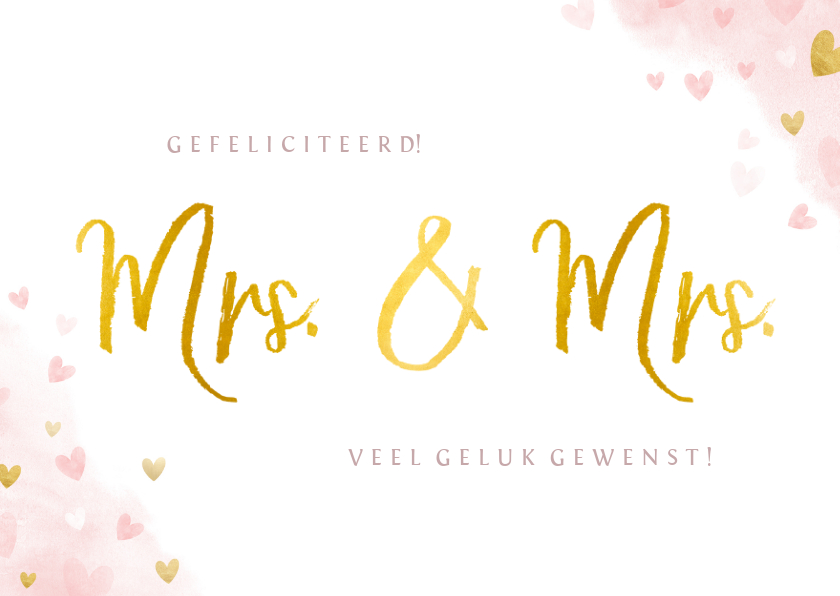 Felicitatiekaart huwelijk 2 Mrs& Mrs | Kaartje2go