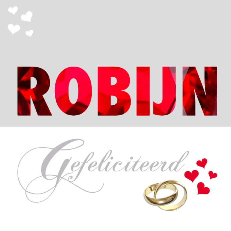 Felicitatiekaarten - Felicitatiekaart huwelijk Robijn
