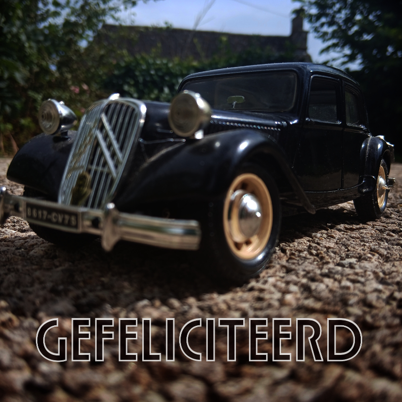 Felicitatiekaarten - Felicitatiekaart met een auto uit de jaren '30