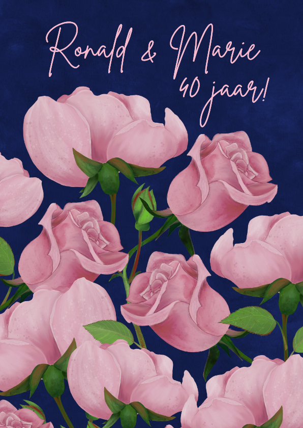 Felicitatiekaarten - Felicitatiekaart met rozen voor jubileum 