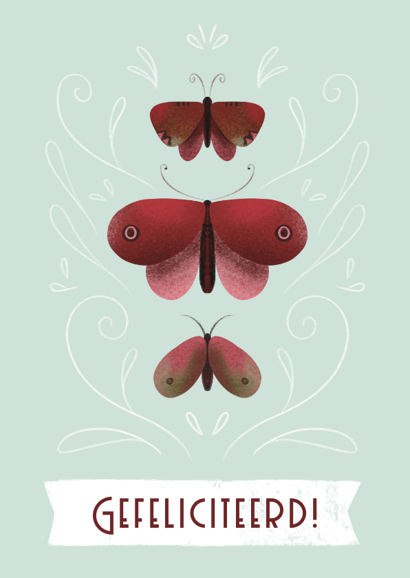 Felicitatiekaarten - Felicitatiekaart met vlinders