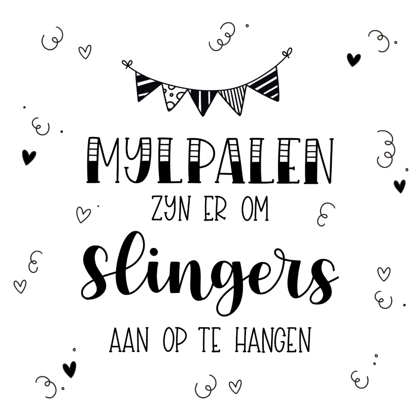 Felicitatiekaarten - Felicitatiekaart mijlpalen en slingers