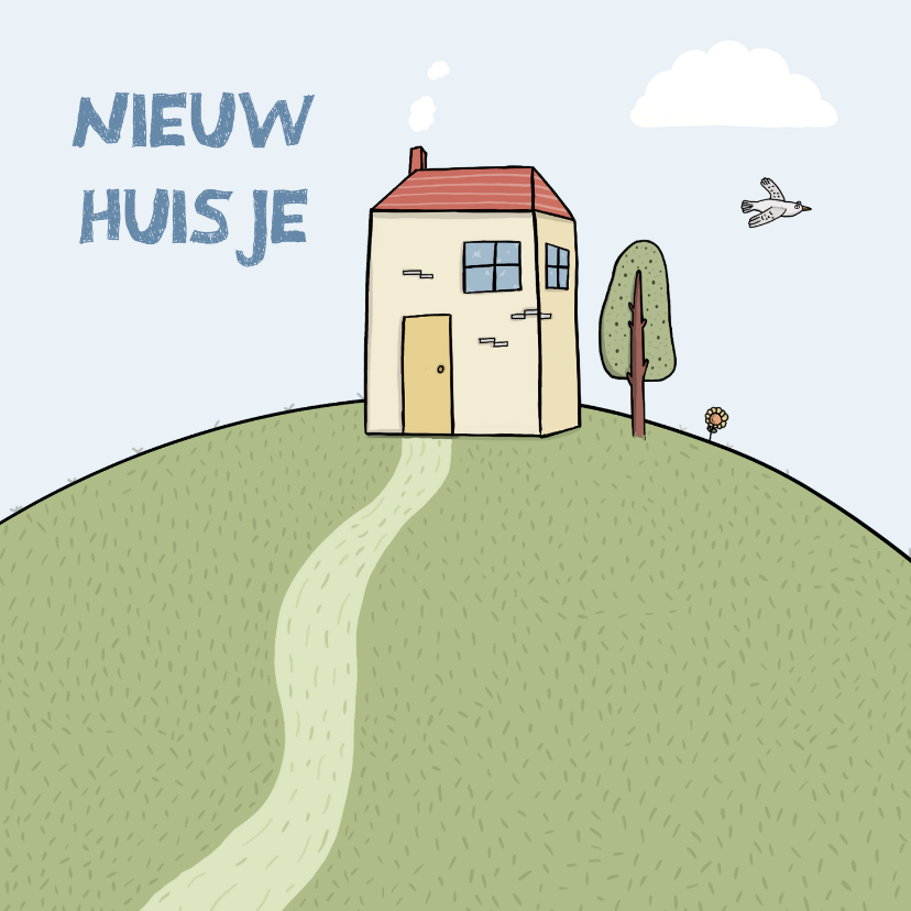 Felicitatiekaart nieuwe woning alias paleisje. - Felicitatiekaarten Felicitatiekaarten - Felicitatiekaart nieuwe woning alias paleisje.