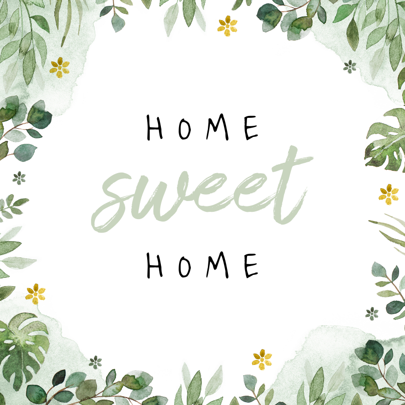 Felicitatiekaart nieuwe woning botanisch planten - Felicitatiekaarten Felicitatiekaarten - Felicitatiekaart nieuwe woning botanisch planten