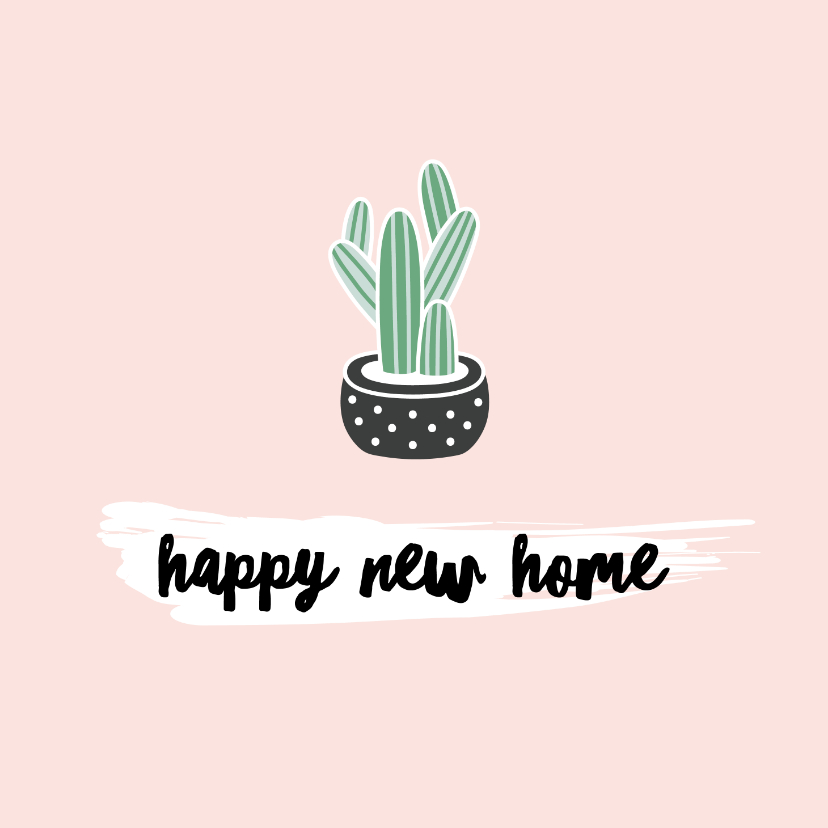 Felicitatiekaarten - Felicitatiekaart nieuwe woning - cactus - illustratie