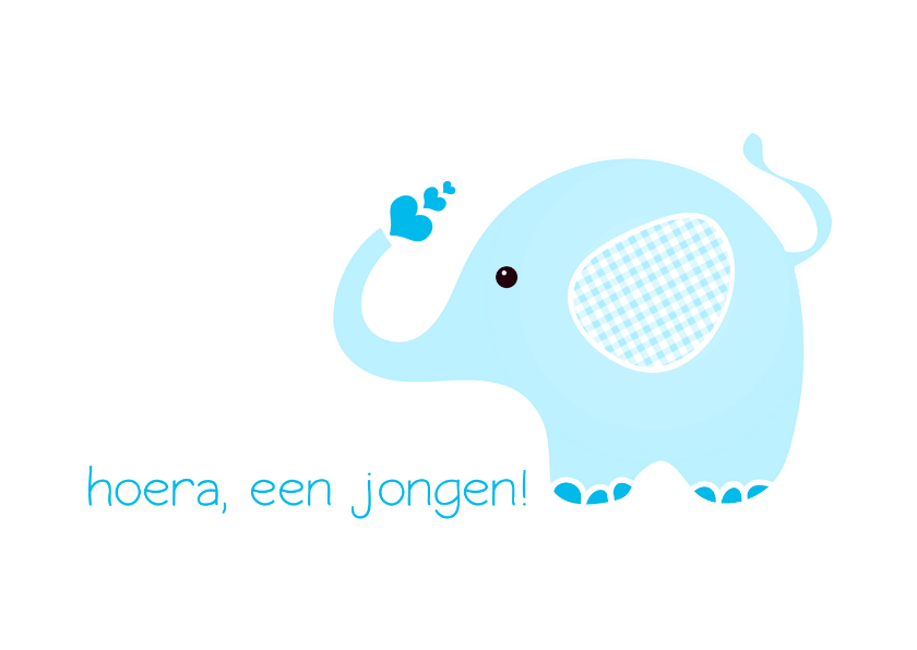 Felicitatiekaart olifantje geboorte jongen - Felicitatiekaarten Felicitatiekaarten - Felicitatiekaart olifantje geboorte jongen
