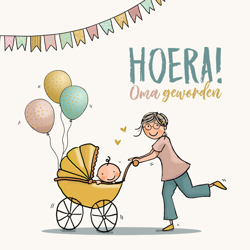 Felicitatiekaart Oma geworden - Felicitatiekaarten Felicitatiekaarten - Felicitatiekaart Oma geworden