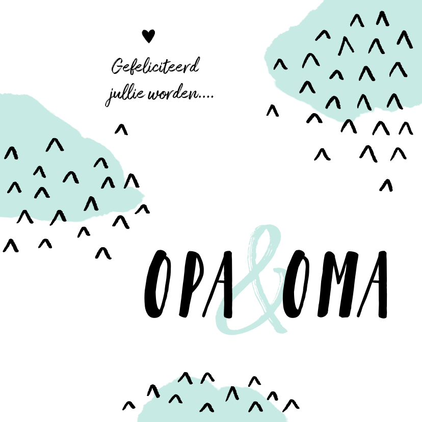 Felicitatiekaart opa en oma hip trendy mint foto - Felicitatiekaarten Felicitatiekaarten - Felicitatiekaart opa en oma hip trendy mint foto