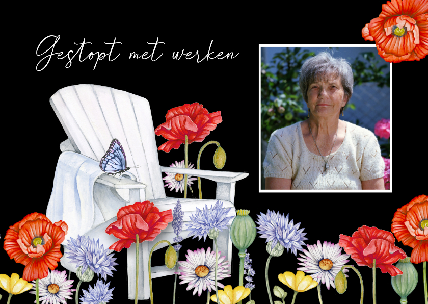 Felicitatiekaarten - Felicitatiekaart pensioen veldbloemen