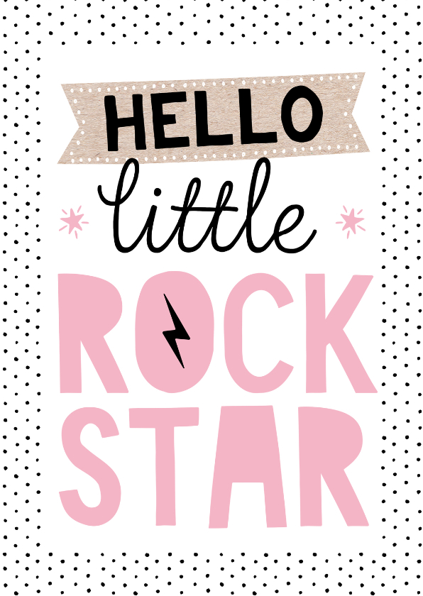 Felicitatiekaart rockstar meisje - Felicitatiekaarten Felicitatiekaarten - Felicitatiekaart rockstar meisje