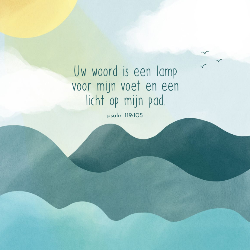 Felicitatiekaart volwassen doop blauwe golven zonnestralen - Felicitatiekaarten Felicitatiekaarten - Felicitatiekaart volwassen doop blauwe golven zonnestralen