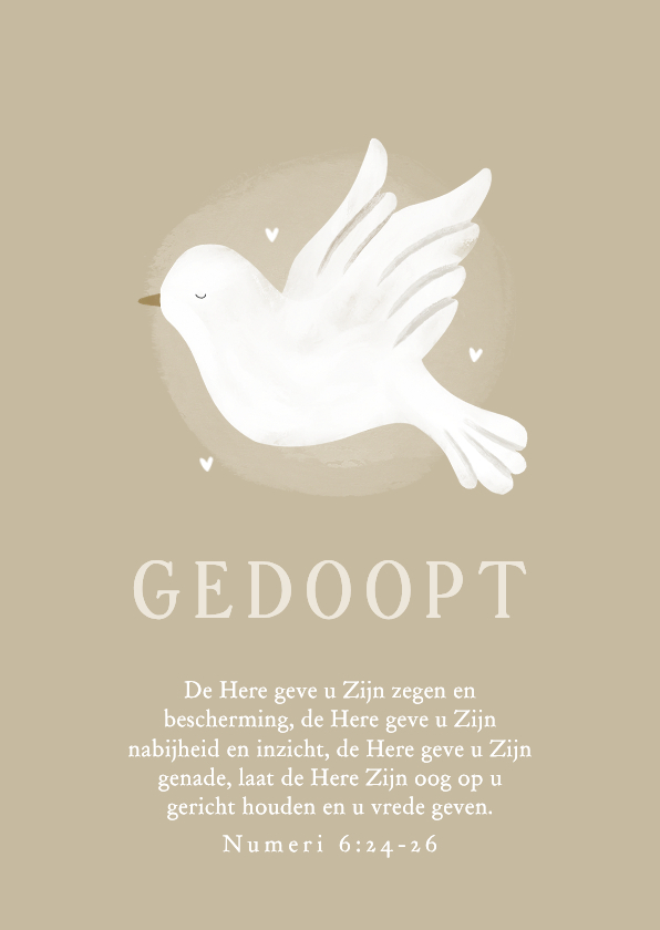 Felicitatiekaart volwassen doop duif bijbeltekst - Felicitatiekaarten Felicitatiekaarten - Felicitatiekaart volwassen doop duif bijbeltekst