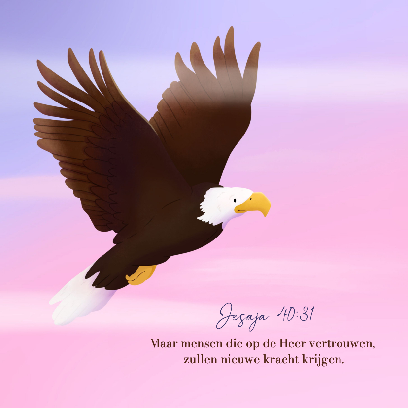 Felicitatiekaarten - Felicitatiekaart volwassendoop - vliegende arend