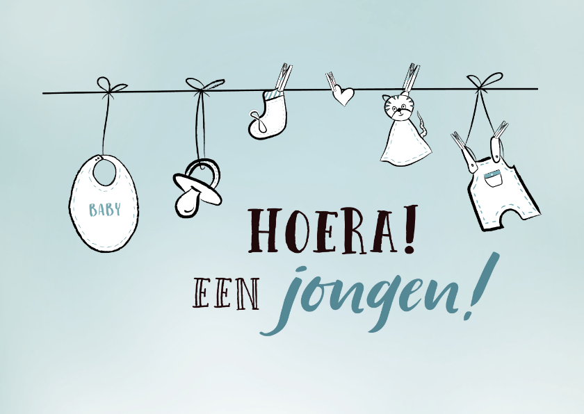 Felicitatiekaart voor bij de geboorte van een jongen / zoon - Felicitatiekaarten Felicitatiekaarten - Felicitatiekaart voor bij de geboorte van een jongen / zoon