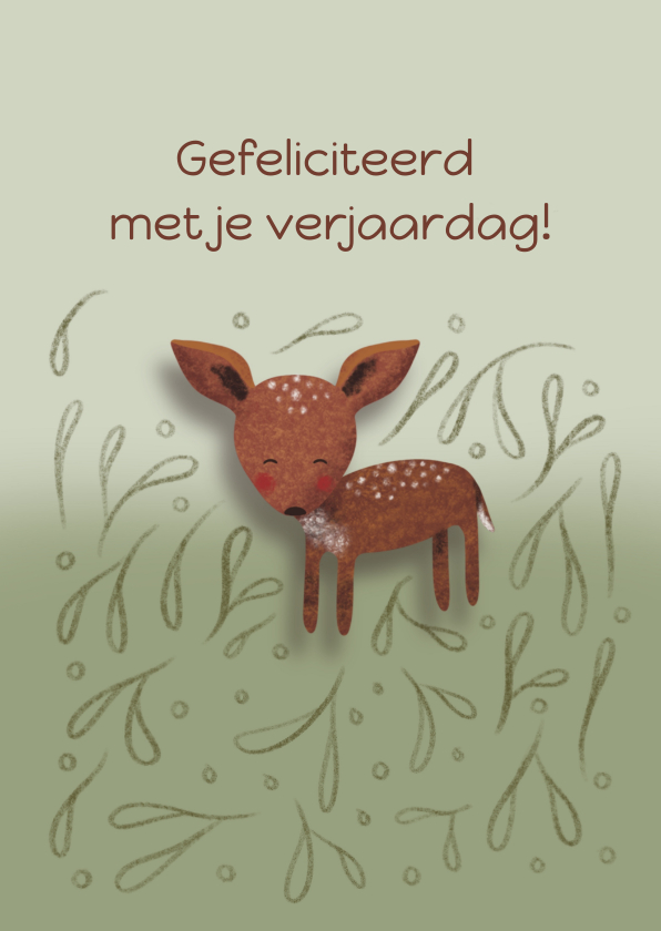 Felicitatiekaart voor een kind met een hertje - Felicitatiekaarten Felicitatiekaarten - Felicitatiekaart voor een kind met een hertje