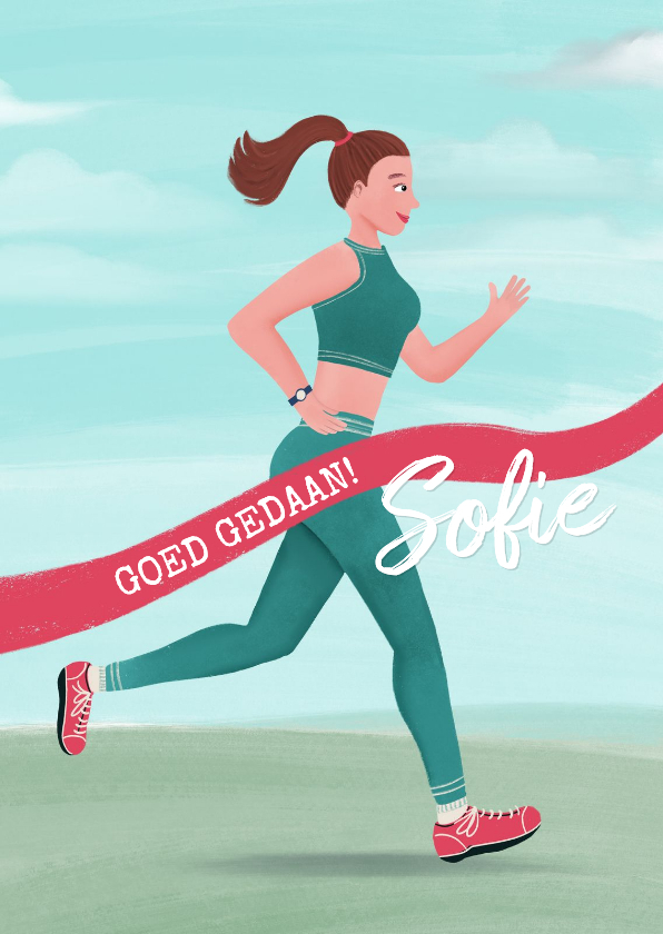 Felicitatiekaart voor hardloopwedstrijd - Felicitatiekaarten Felicitatiekaarten - Felicitatiekaart voor hardloopwedstrijd