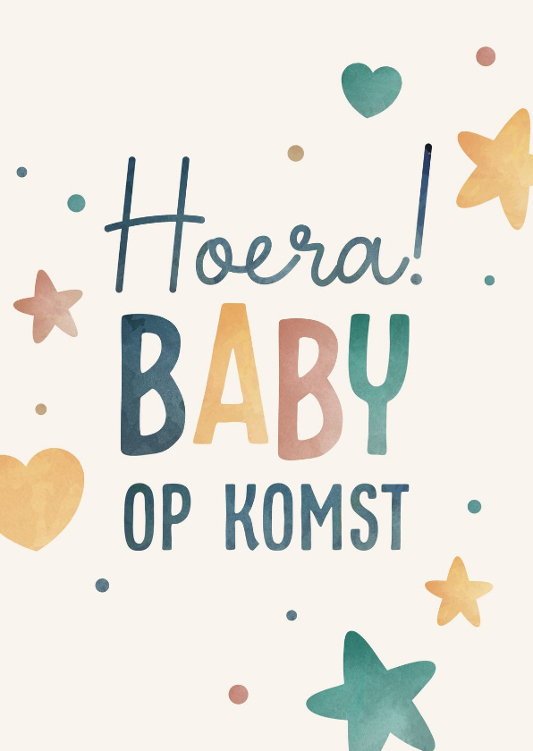 Felicitatiekaart zwanger met kleurrijke tekst - Felicitatiekaarten Felicitatiekaarten - Felicitatiekaart zwanger met kleurrijke tekst