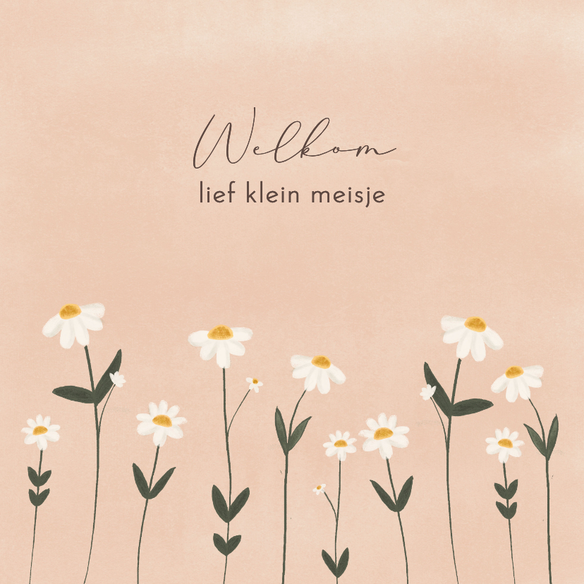 Felicitatiekaarten - Felicitatiekaartje geboorte meisje madelief