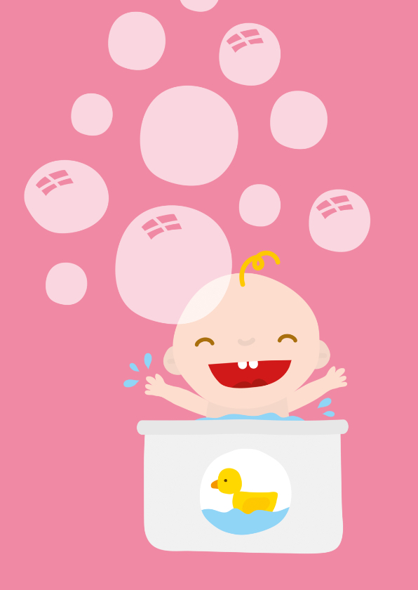 Geboorte Babybadje en Eendje - Felicitatiekaarten Felicitatiekaarten - Geboorte Babybadje en Eendje