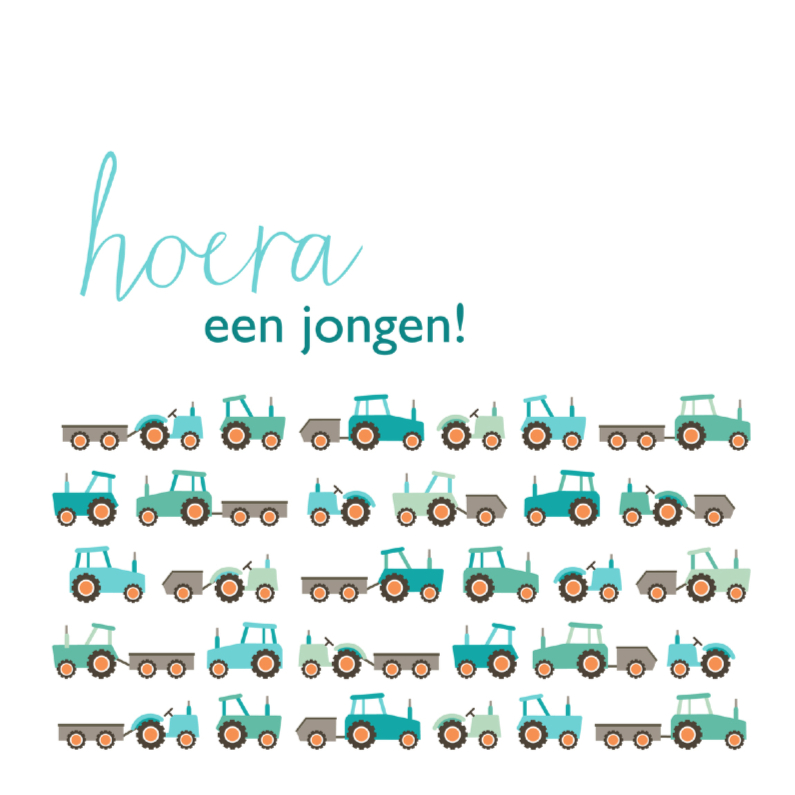 Geboortekaart jongen tractor - Felicitatiekaarten Felicitatiekaarten - Geboortekaart jongen tractor