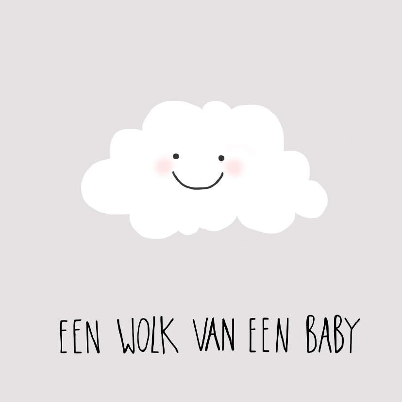 Geboortekaart wolk van een baby - Felicitatiekaarten Felicitatiekaarten - Geboortekaart wolk van een baby